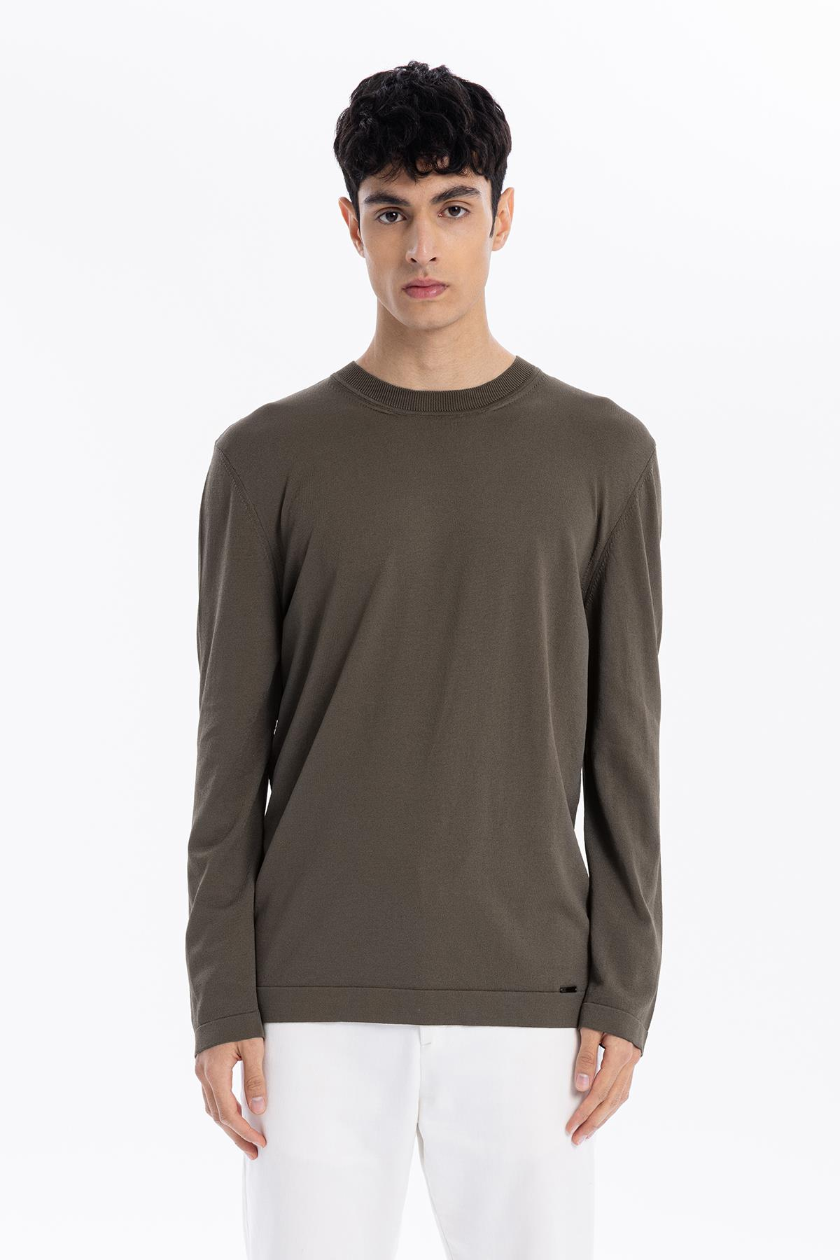 Bisiklet Yaka Slim Fit Basic Erkek Triko Kazak