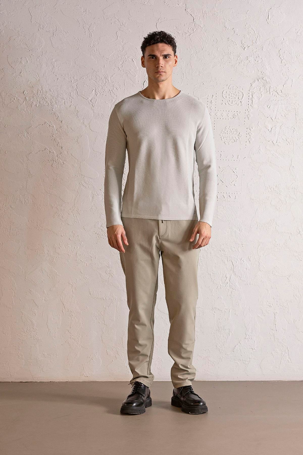 Bisiklet Yaka Slim Fit Erkek Kazak