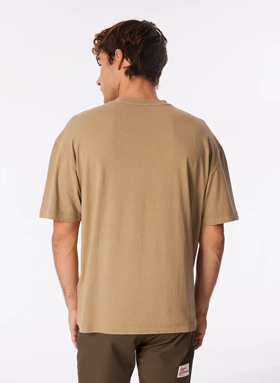 Bisiklet Yaka Tasarım Detaylı Erkek T-shirt