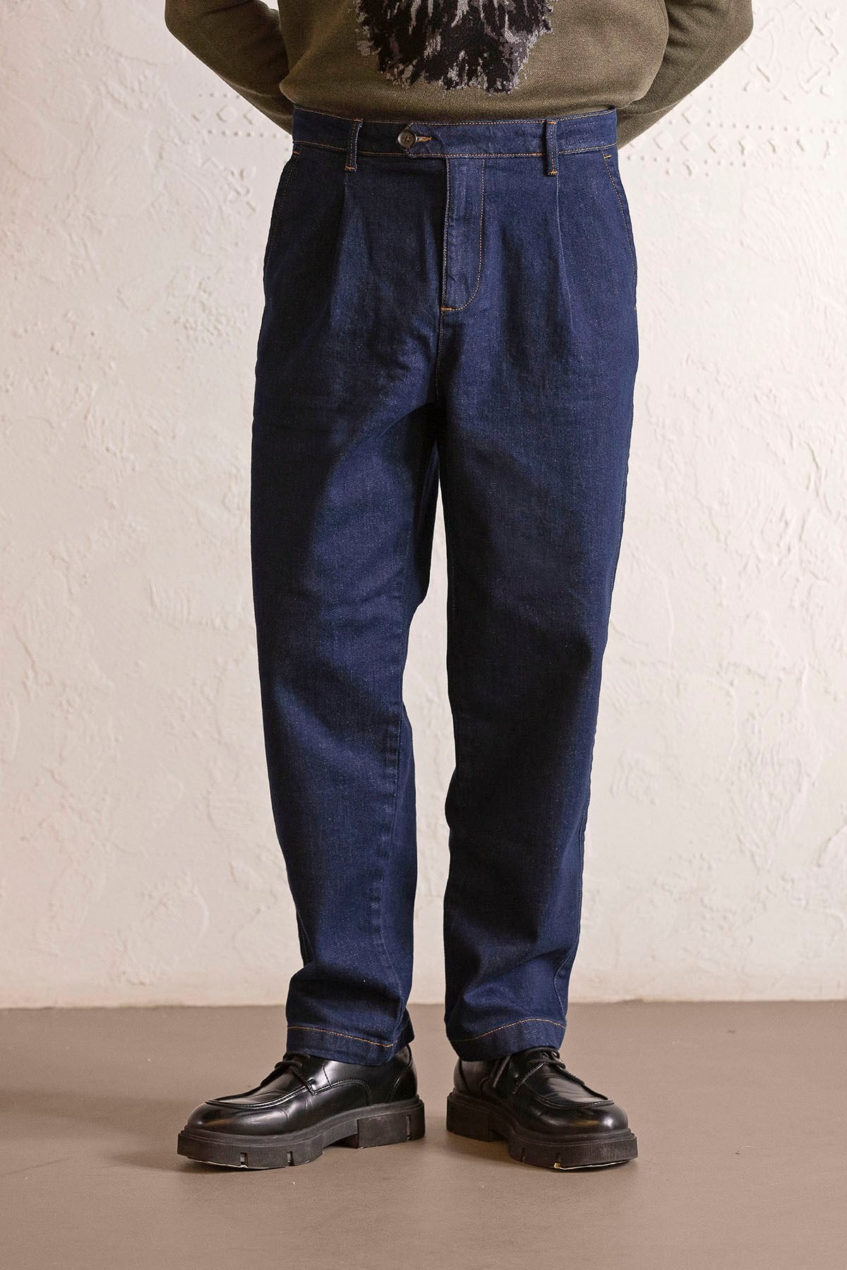 Gusto Detaylı Baggy Fit Denim Erkek Pantolon