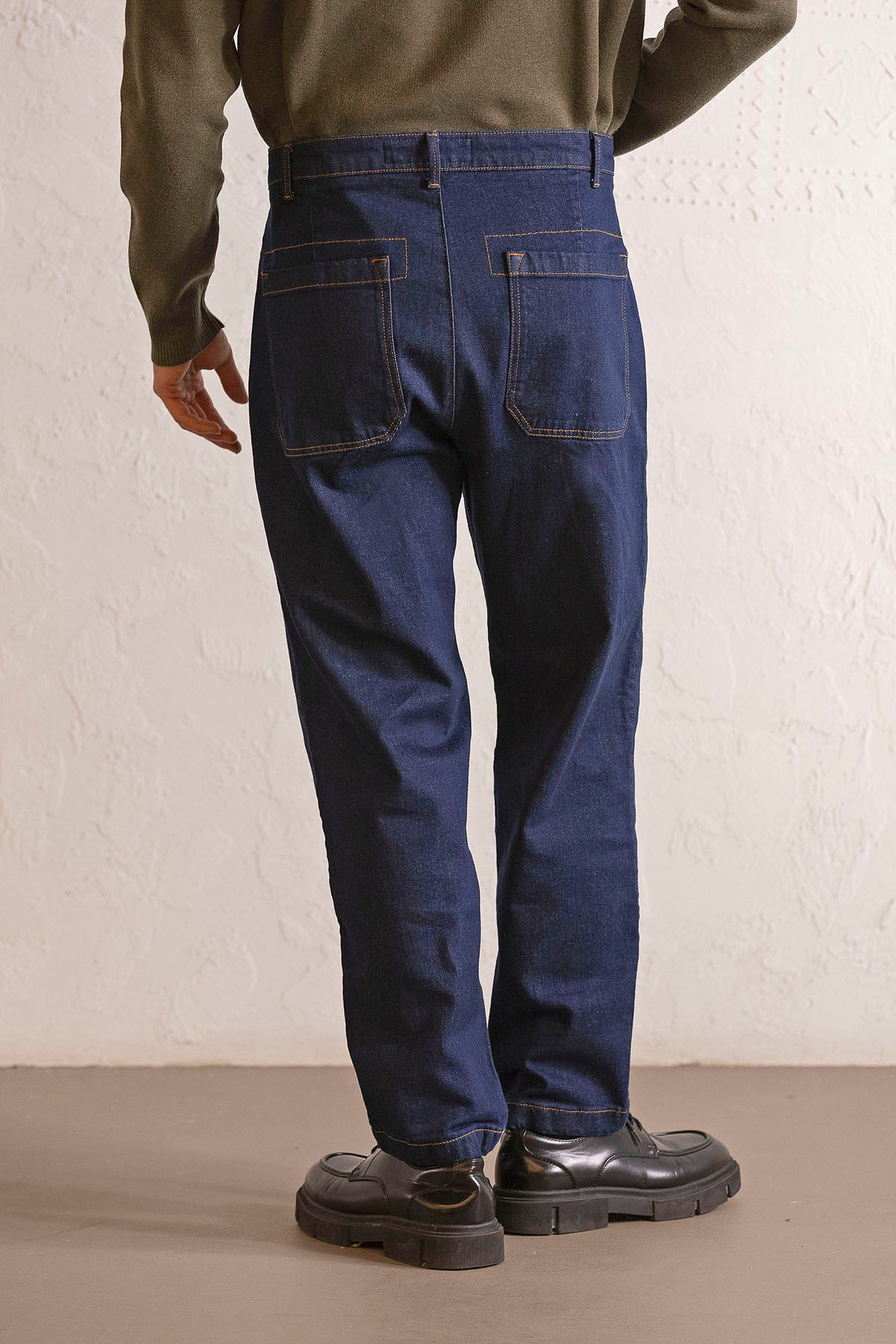 Gusto Detaylı Baggy Fit Denim Erkek Pantolon