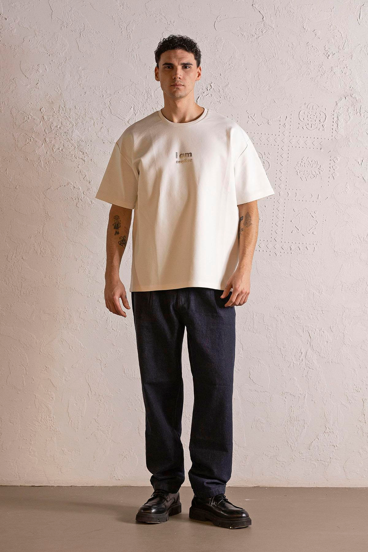 I AM ANOTHER Baskılı Oversize Erkek T-shirt