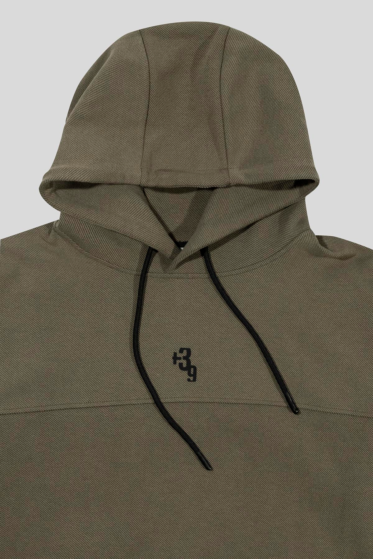 Kapüşonlu Sırtı Zero Baskılı Diagonel Sweatshirt