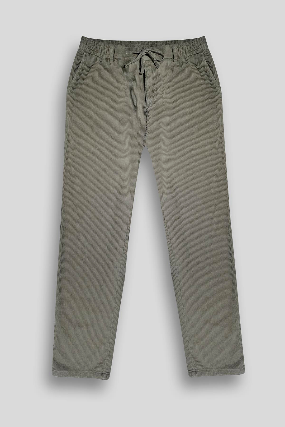 Pileli Cepli Kadife Dokulu Jogger Erkek Pantolon