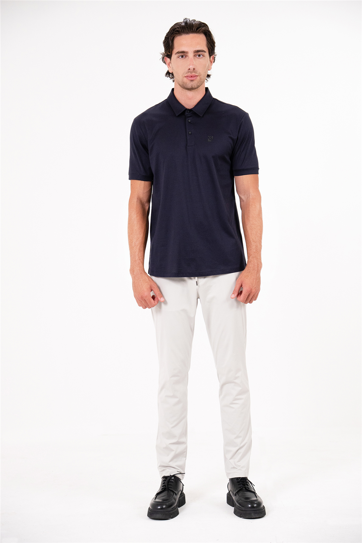Polo Yaka Fermuarlı Basic Erkek T-shirt