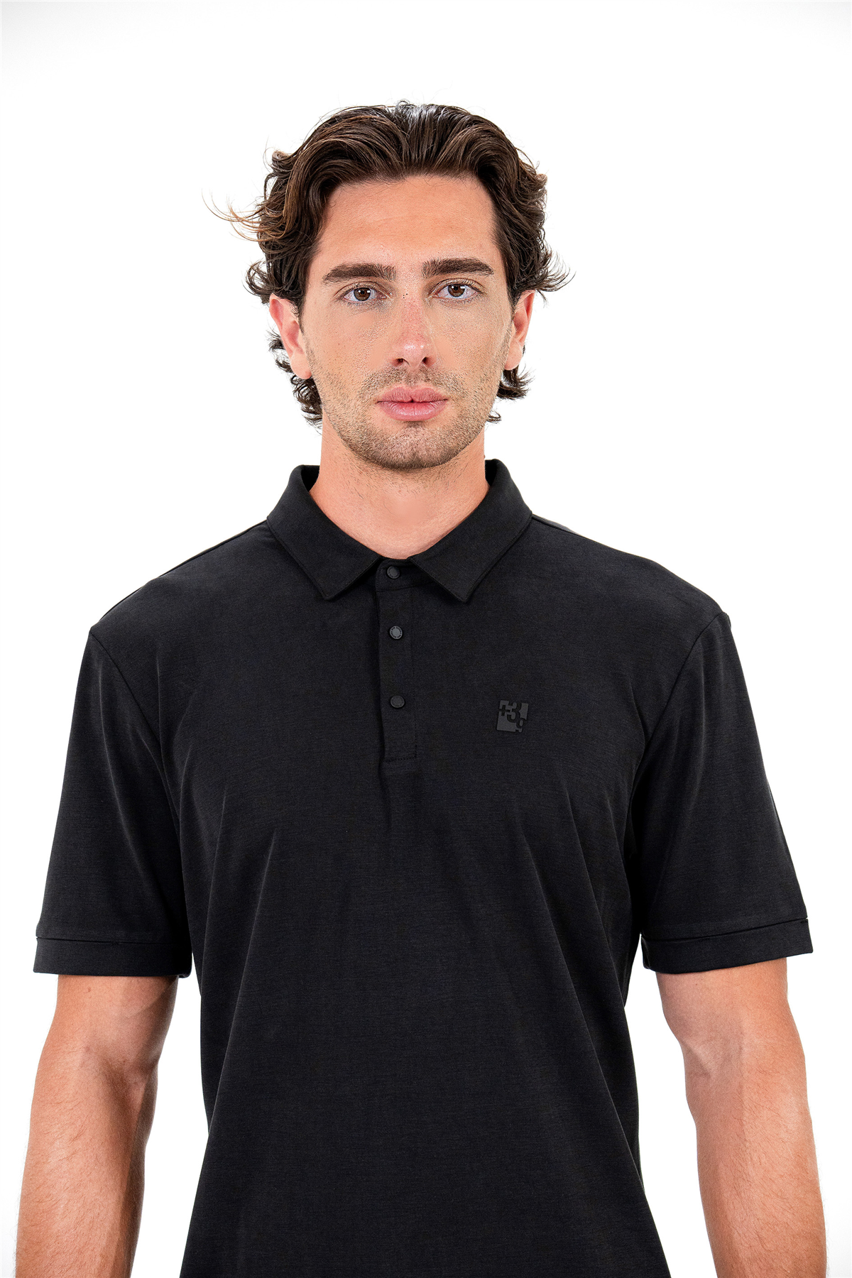 Polo Yaka Sol Göğsü Baskılı Erkek T-shirt