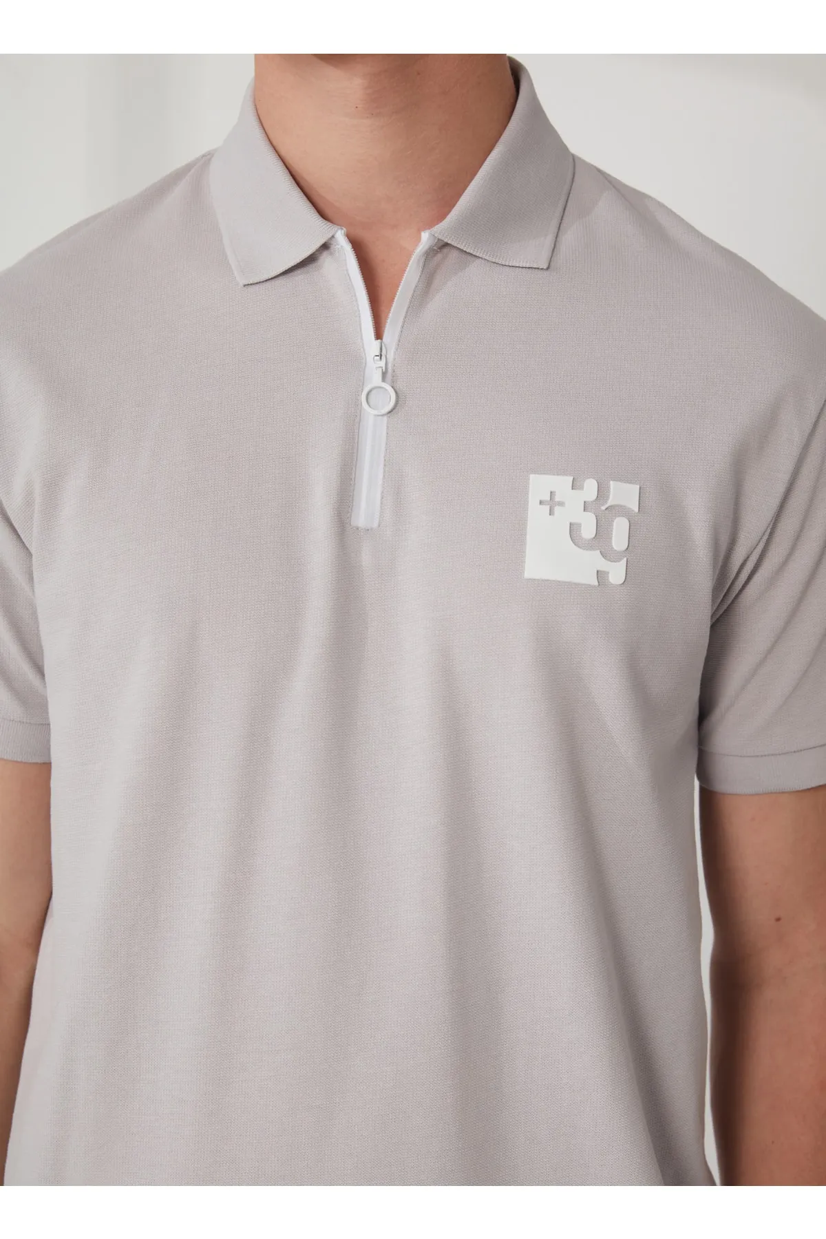 Polo Yaka Patı Su Geçirmez Fermuarlı Erkek T-shirt