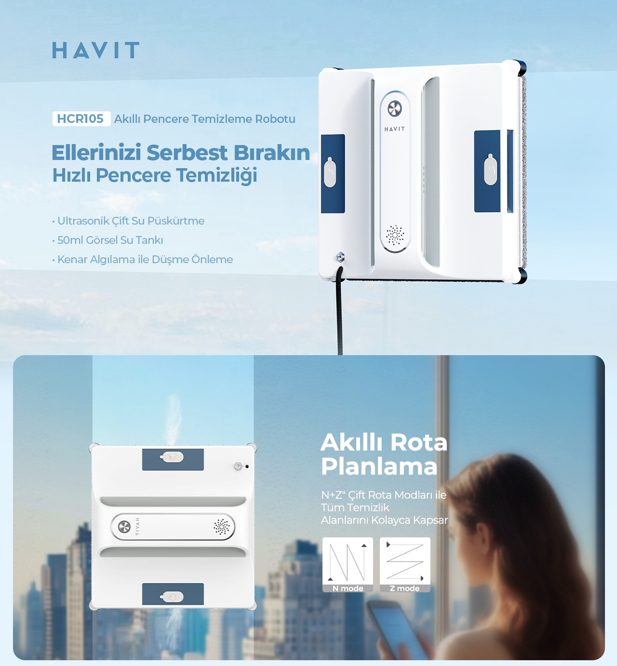 Havit HCR105 Akıllı Cam Temizleme Robotu