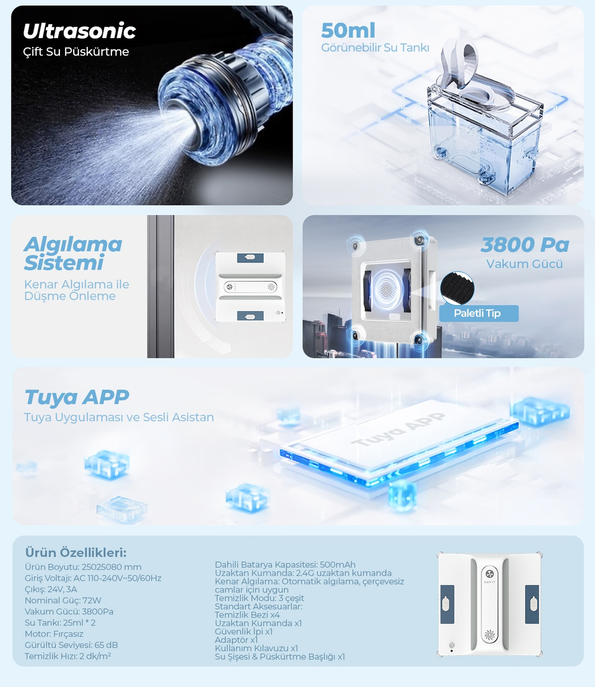 Havit HCR105 Akıllı Cam Temizleme Robotu