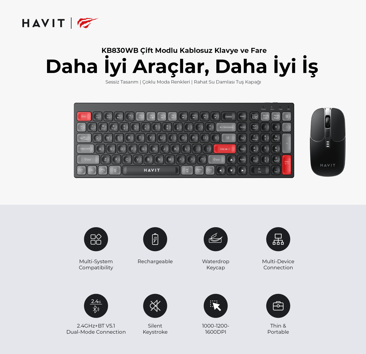 Havit Gamenote KB830WB