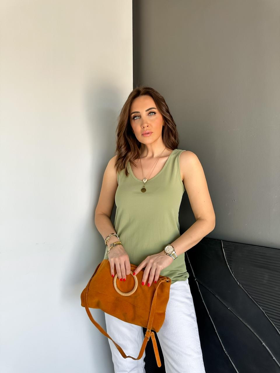 Açık Yeşil Modal Basic Atlet