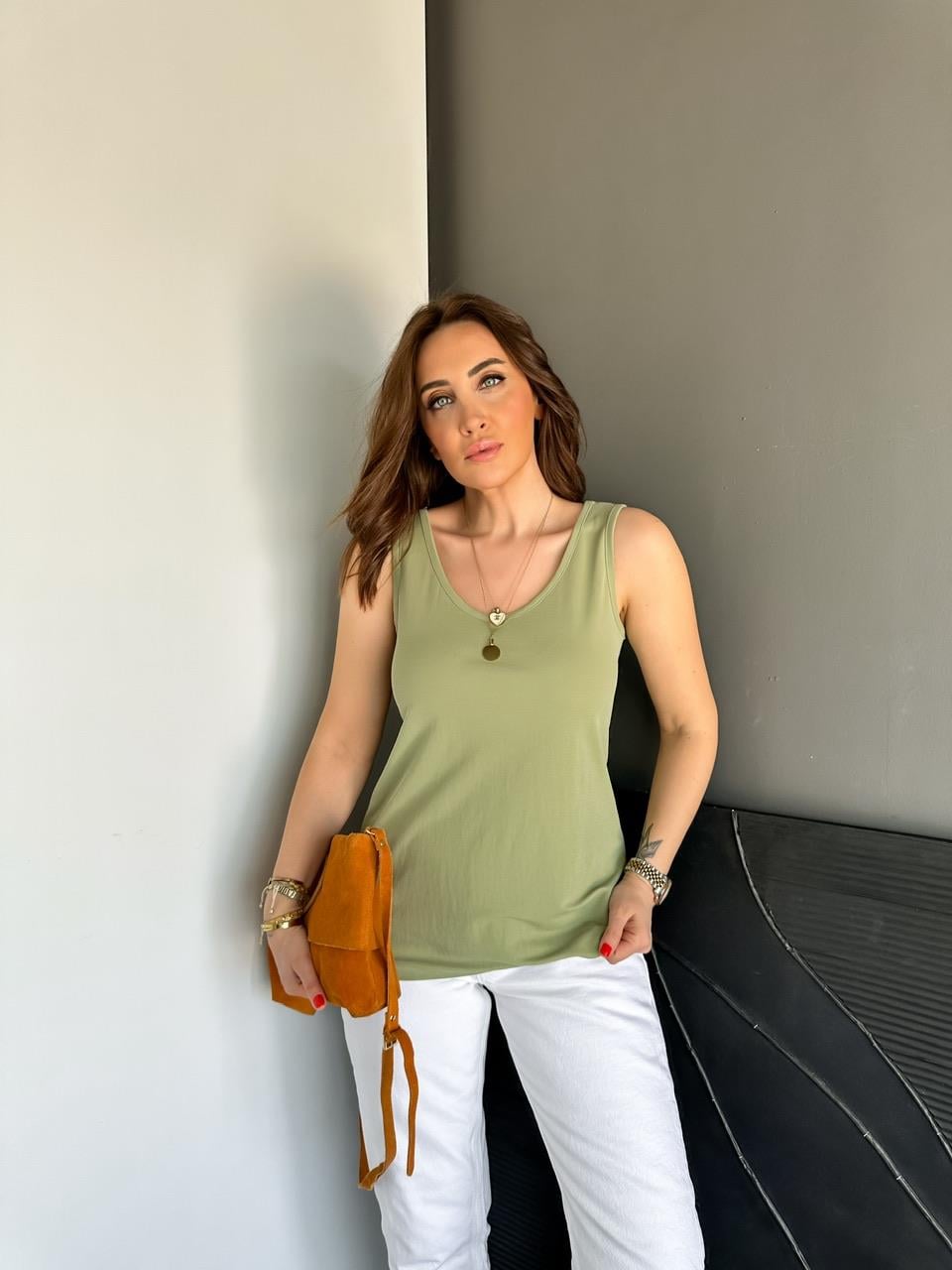 Açık Yeşil Modal Basic Atlet