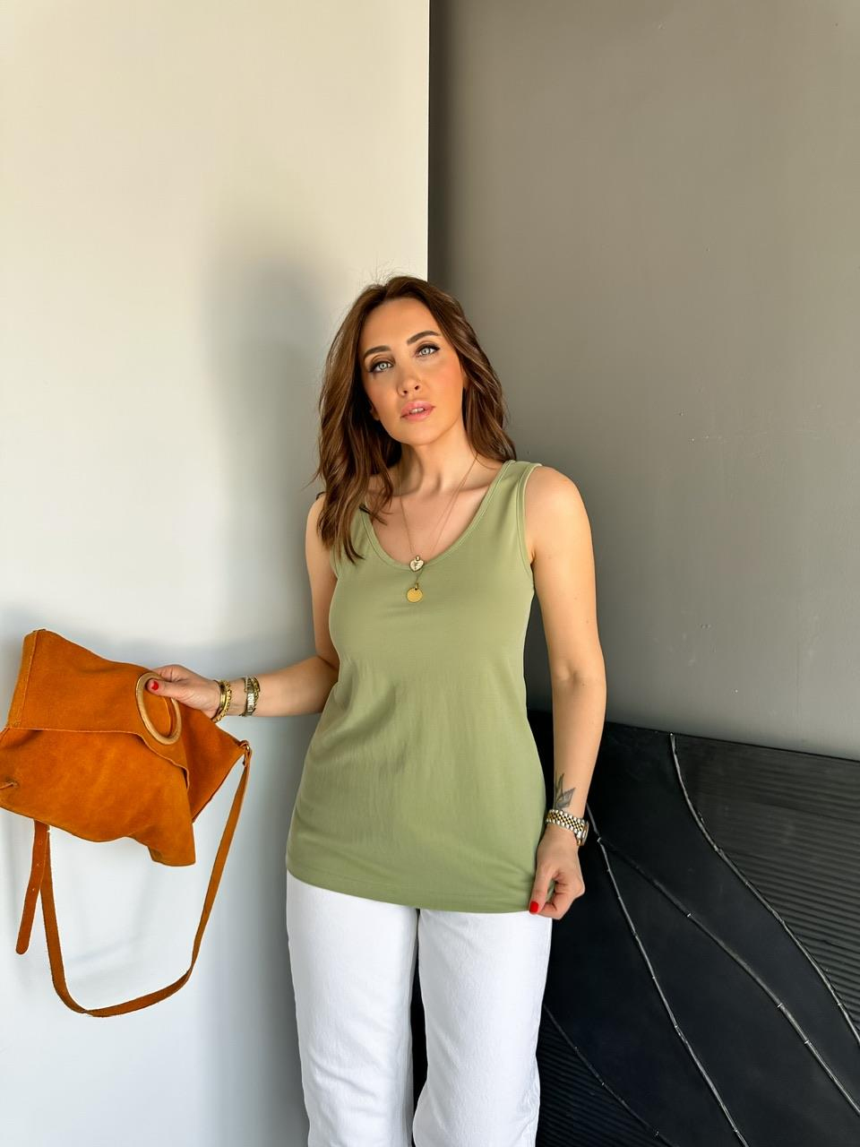 Açık Yeşil Modal Basic Atlet