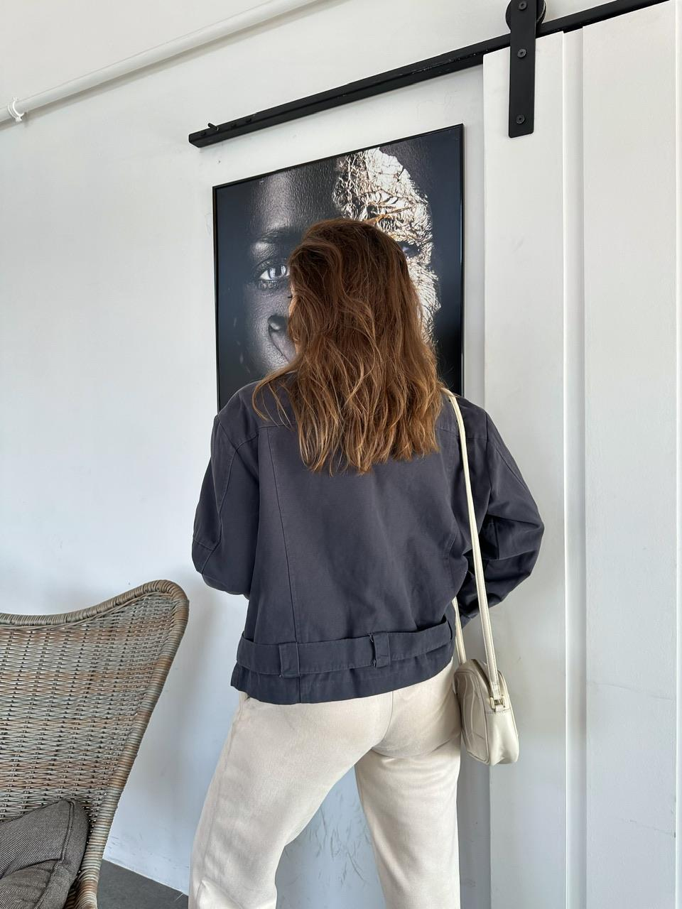 Antrasit Fermuarlı Premium Mont