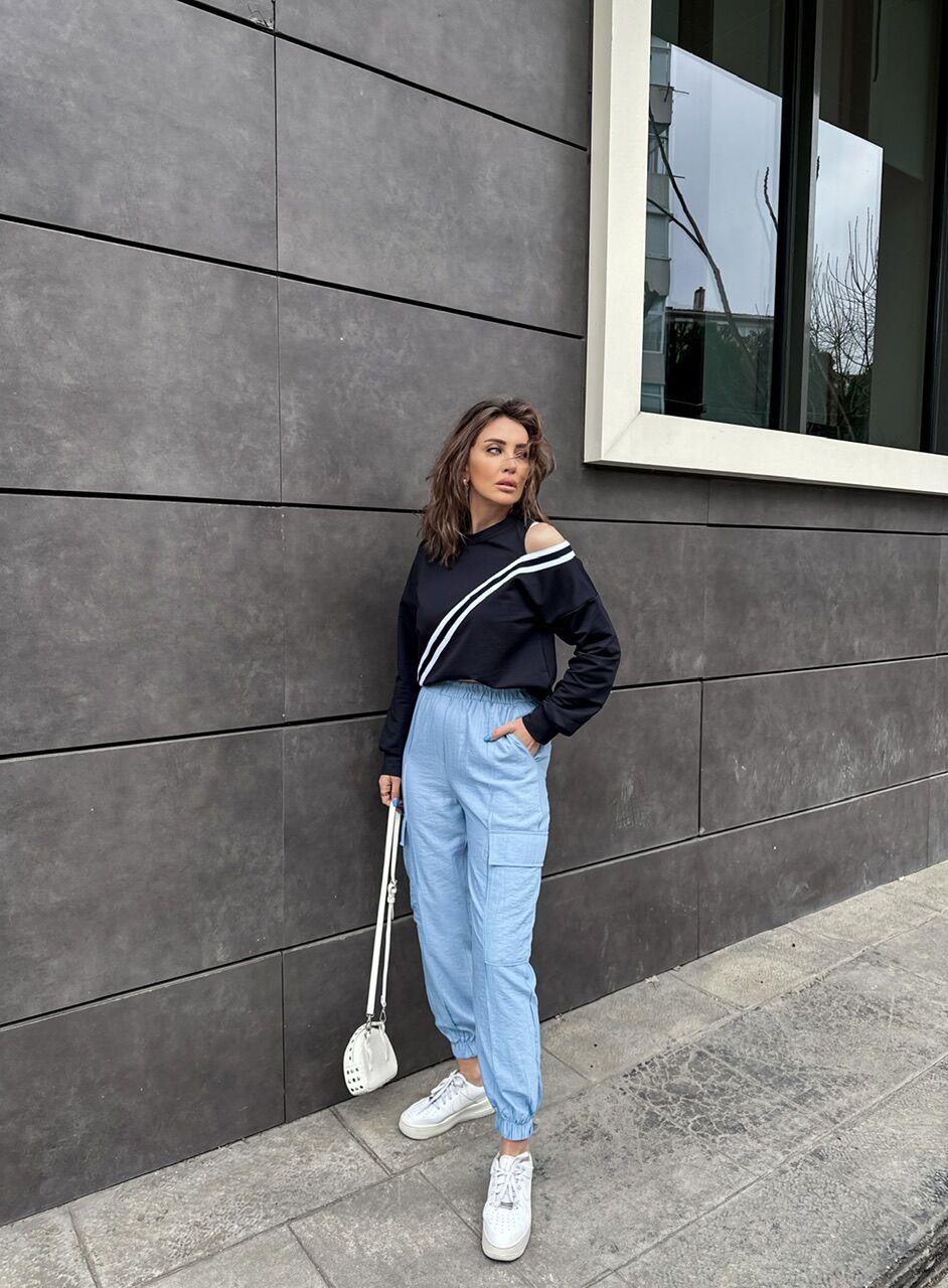 Bebe Mavisi Kargo Paraşüt Pantolon