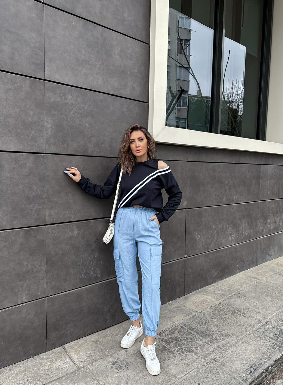Bebe Mavisi Kargo Paraşüt Pantolon