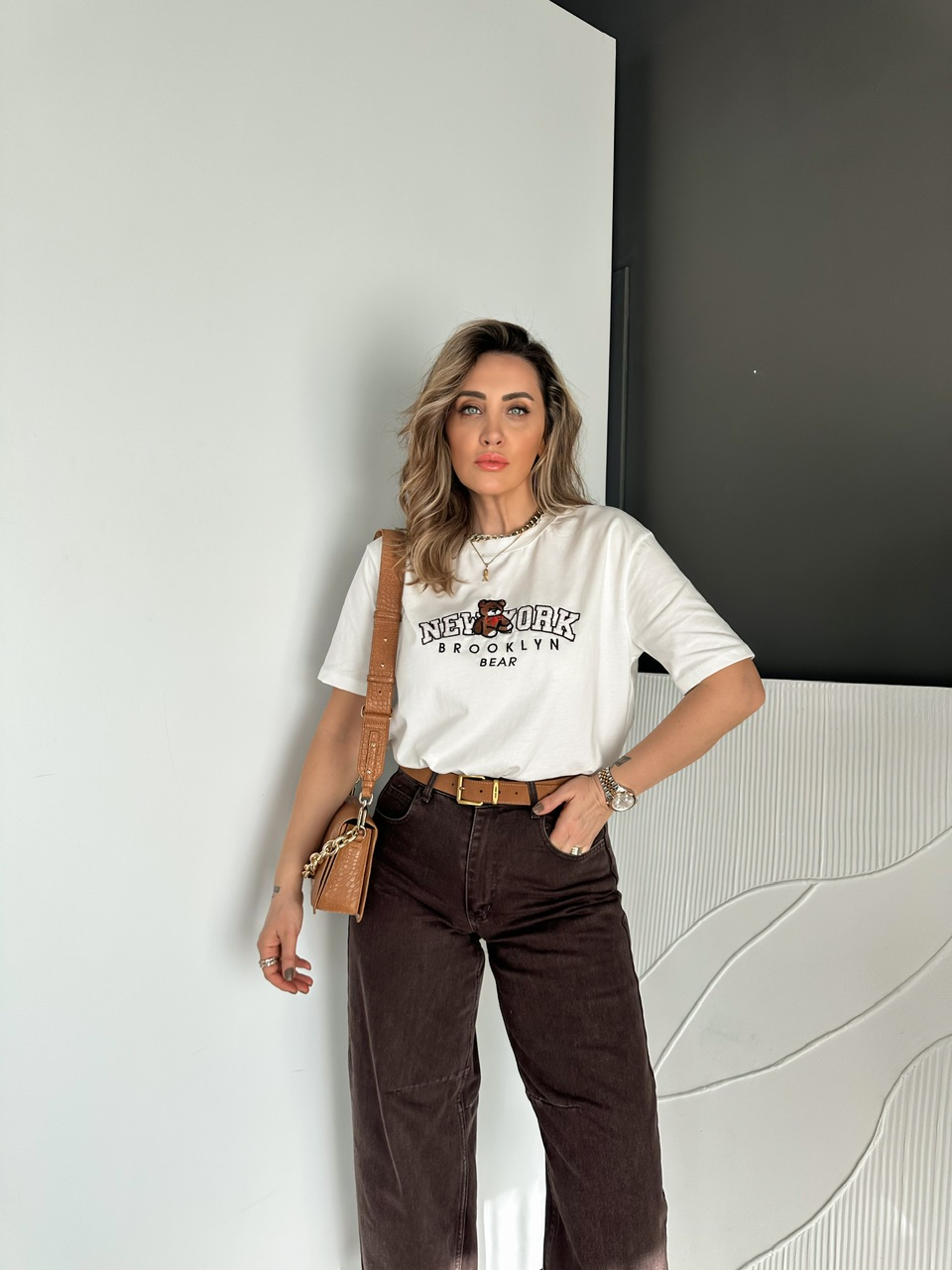 Beyaz Ayıcıklı New York Tshirt