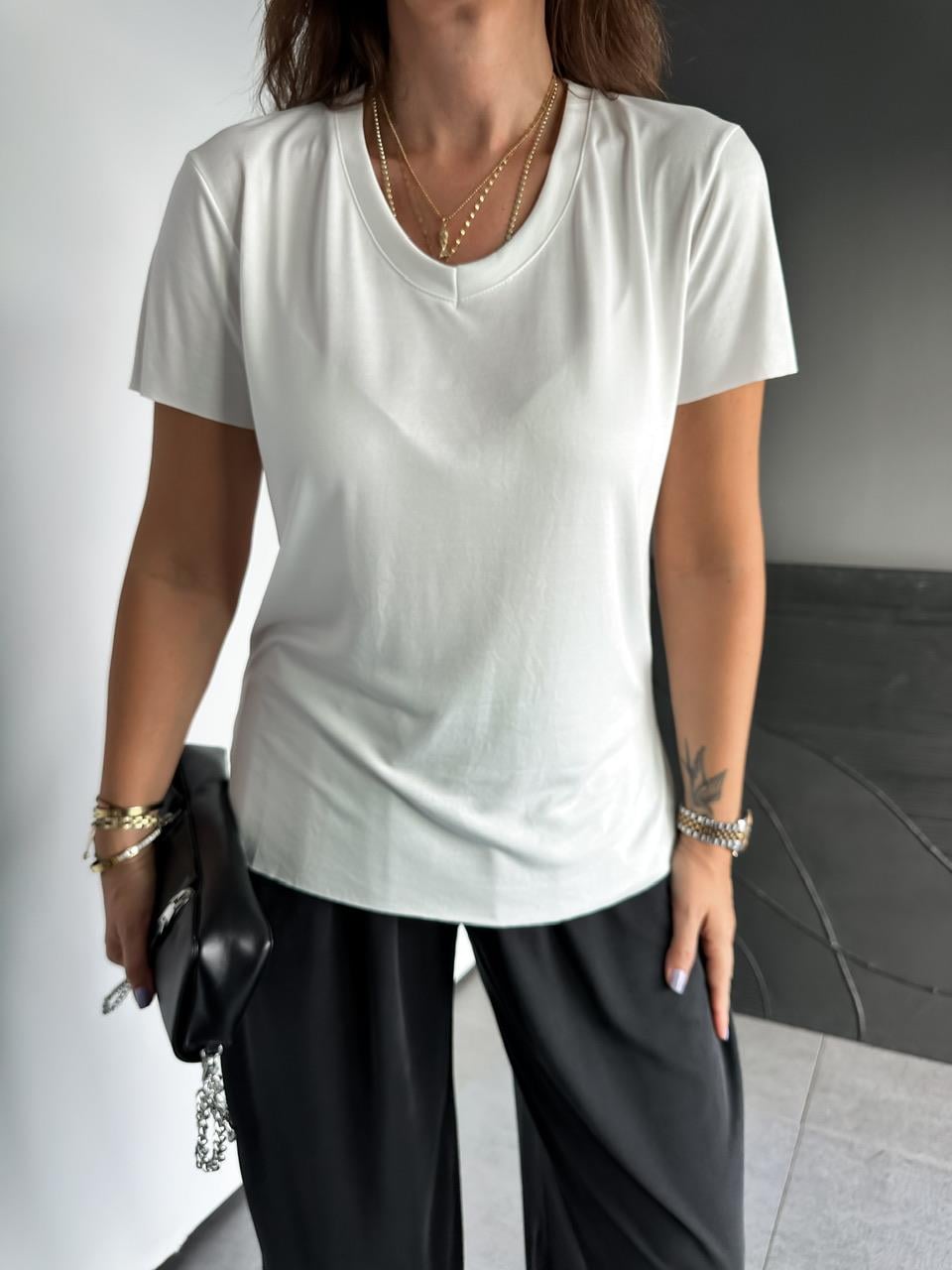 Beyaz Orijinal Pamuk Tshirt