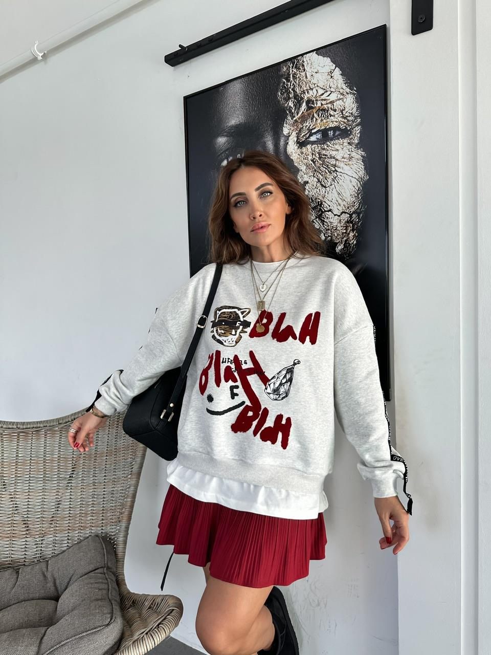 Bordo Pilili Şort Etek