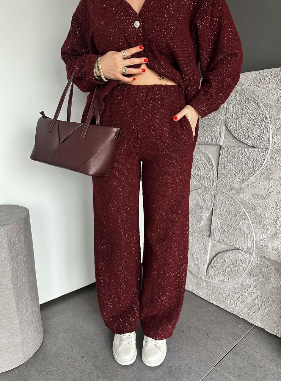 Bordo Simli Marka Model Tüvit Takım