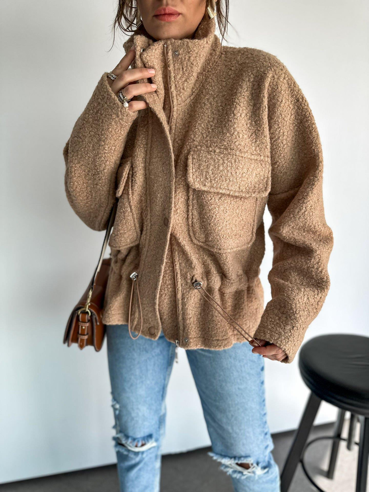 Camel Büzgülü Buklet Mont