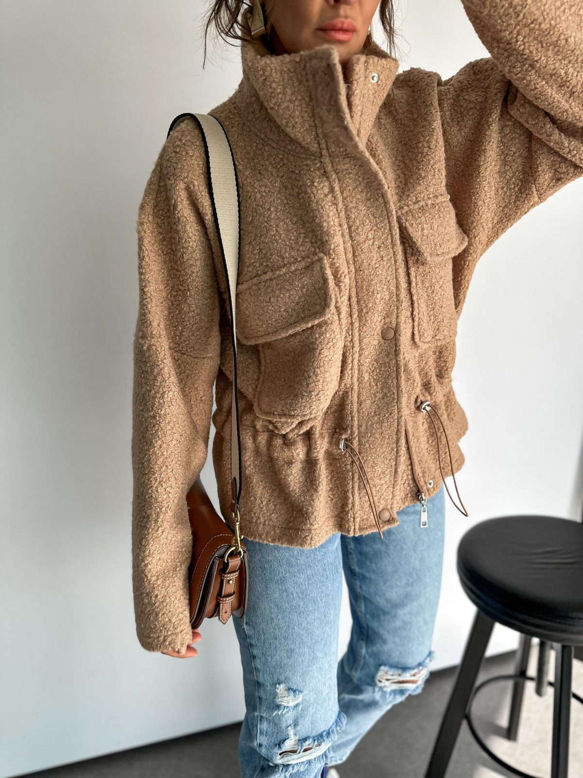 Camel Büzgülü Buklet Mont