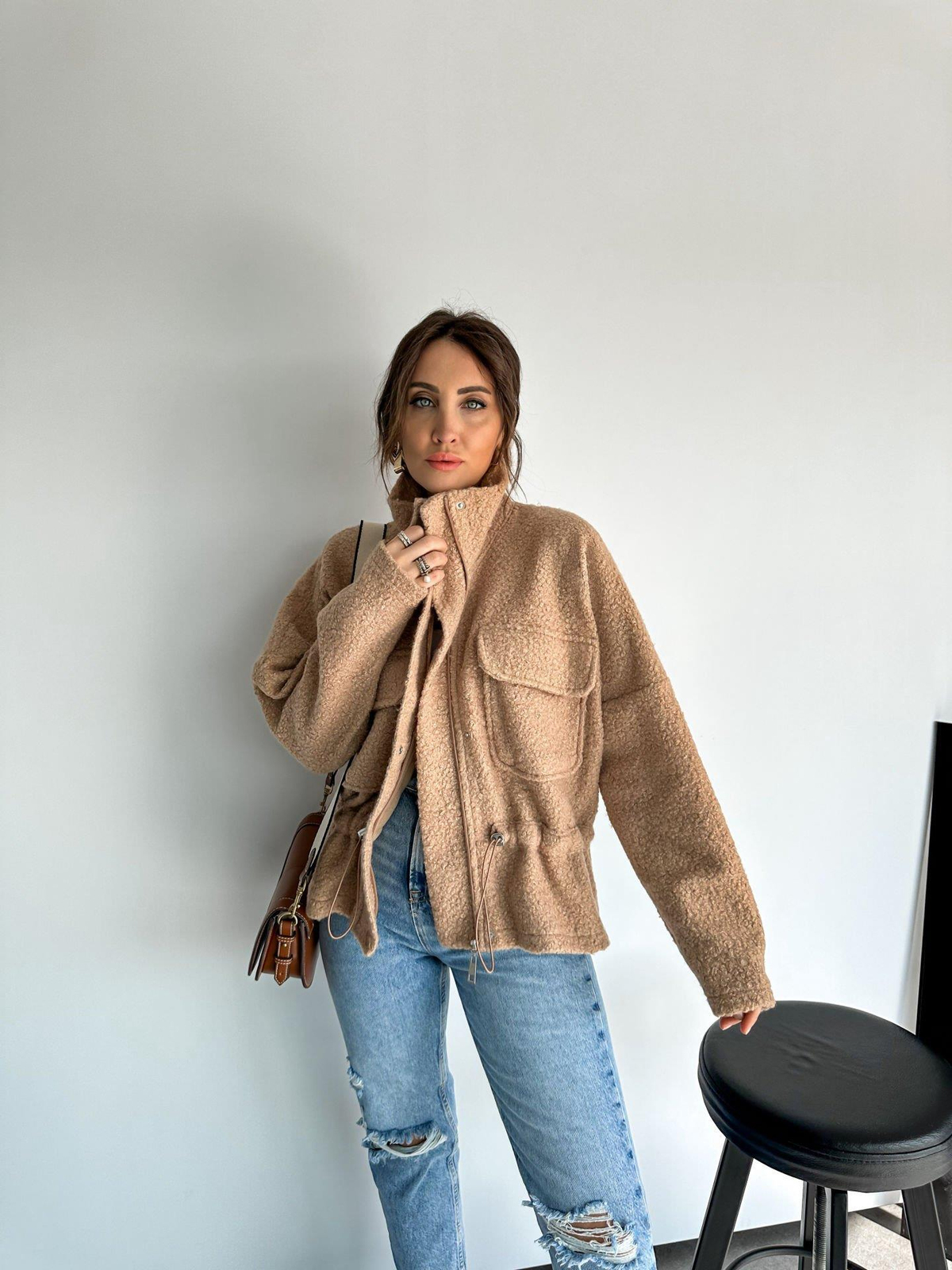 Camel Büzgülü Buklet Mont
