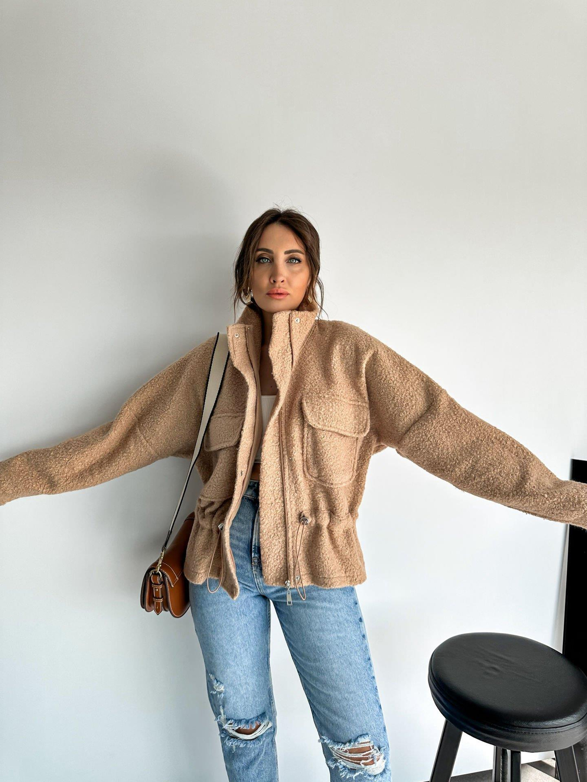 Camel Büzgülü Buklet Mont