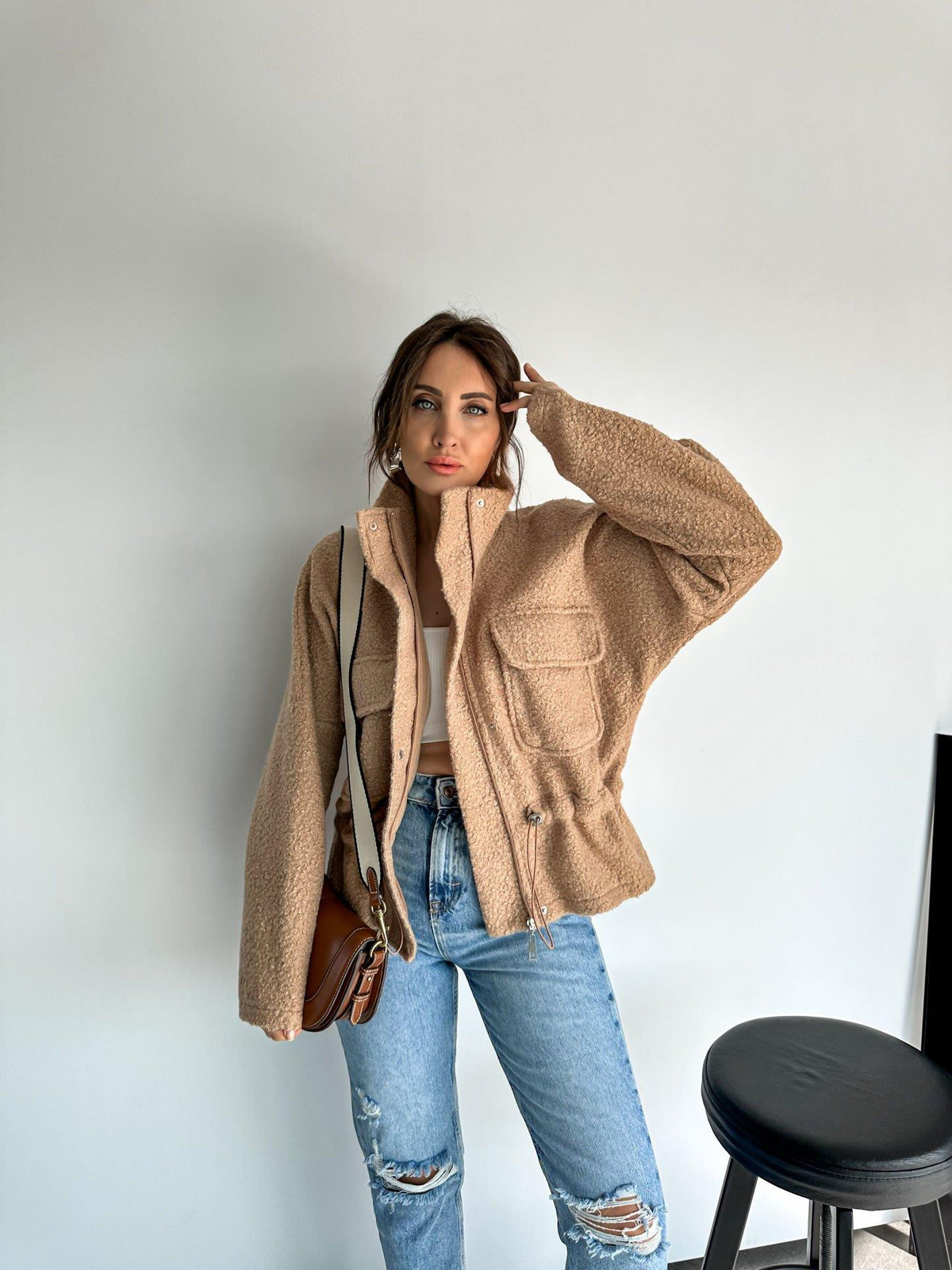 Camel Büzgülü Buklet Mont