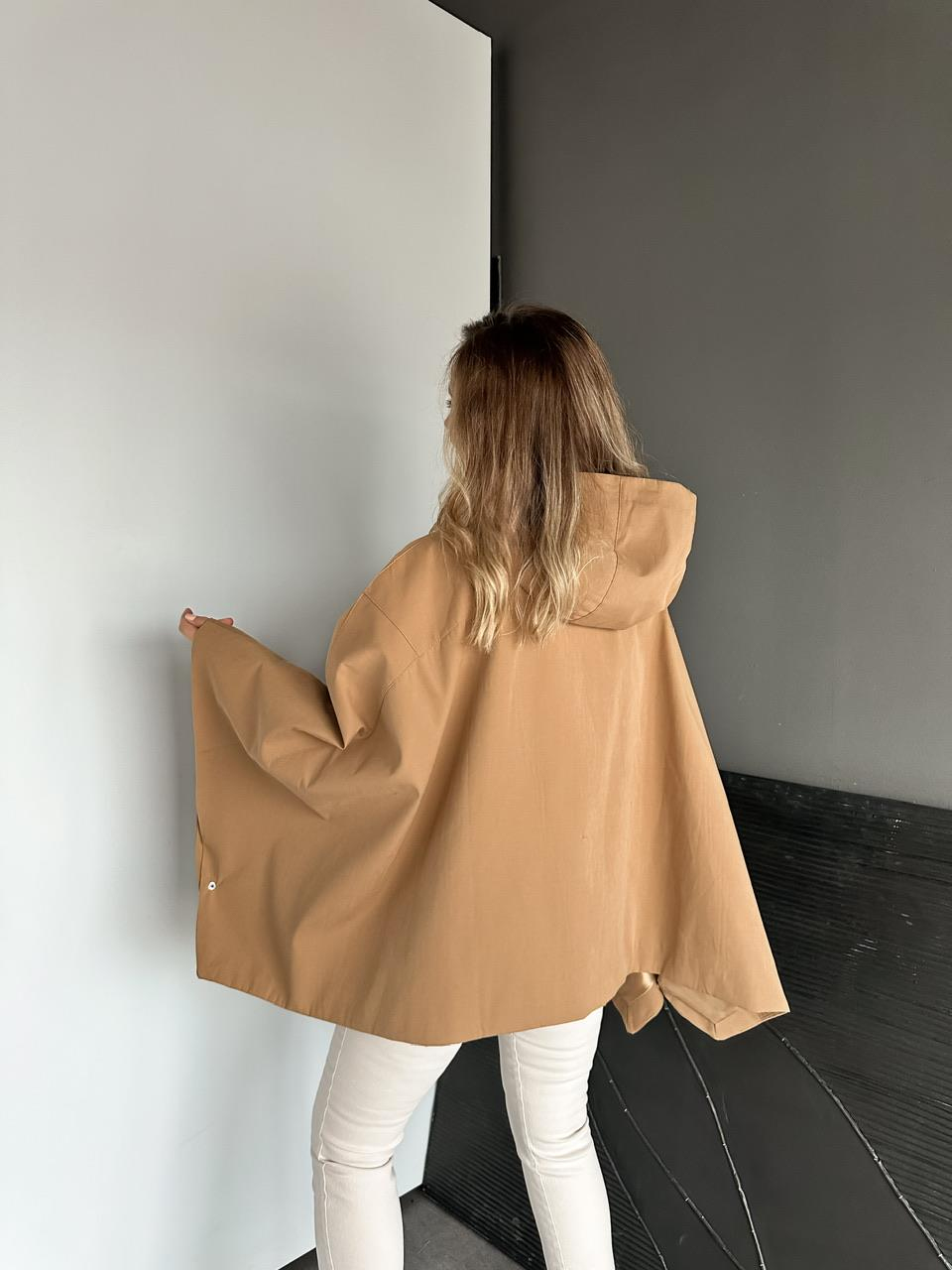Camel Çantalı Yarasa Kol Trençkot