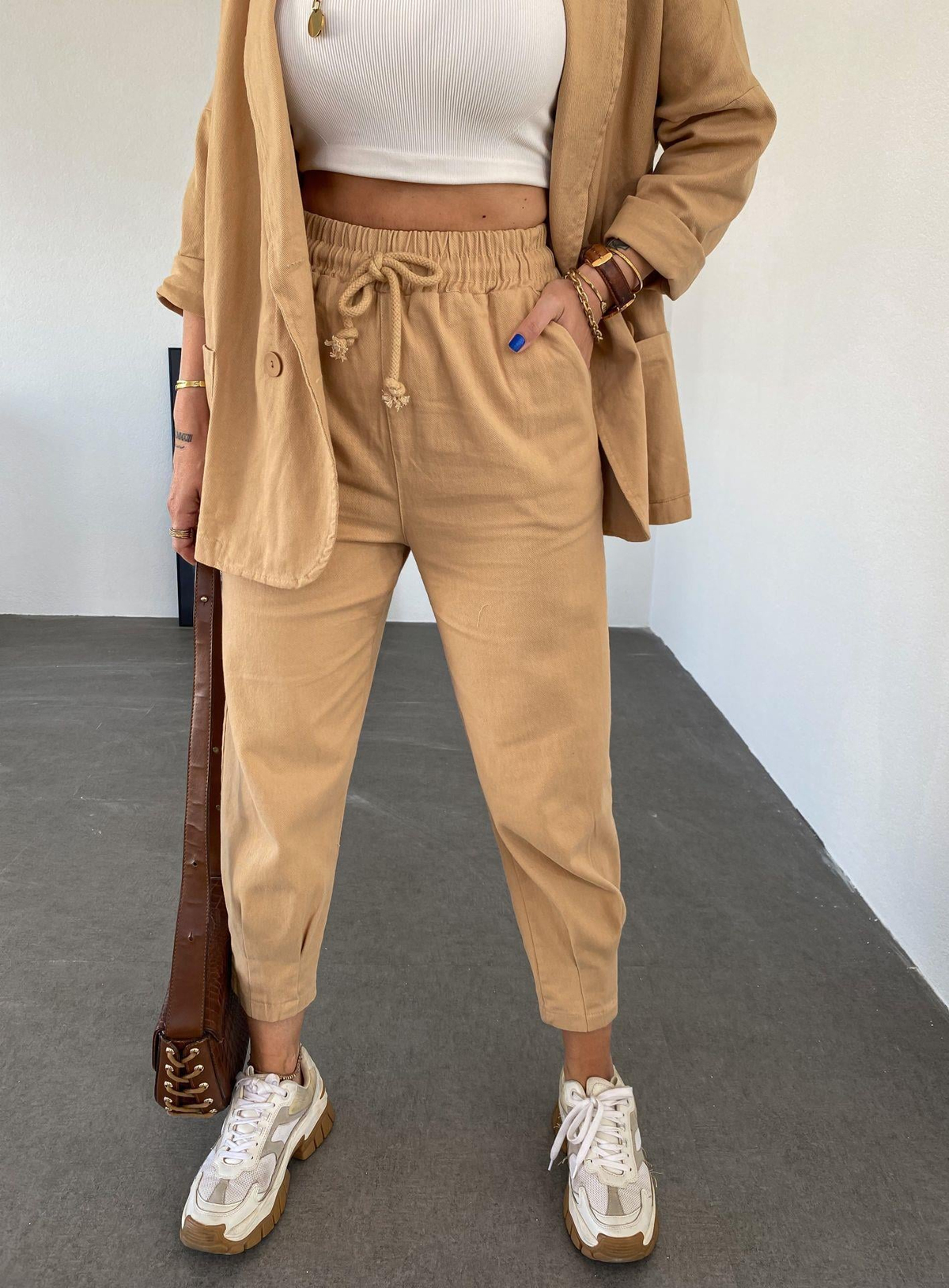 Camel Pensli Gabardin Pantolon