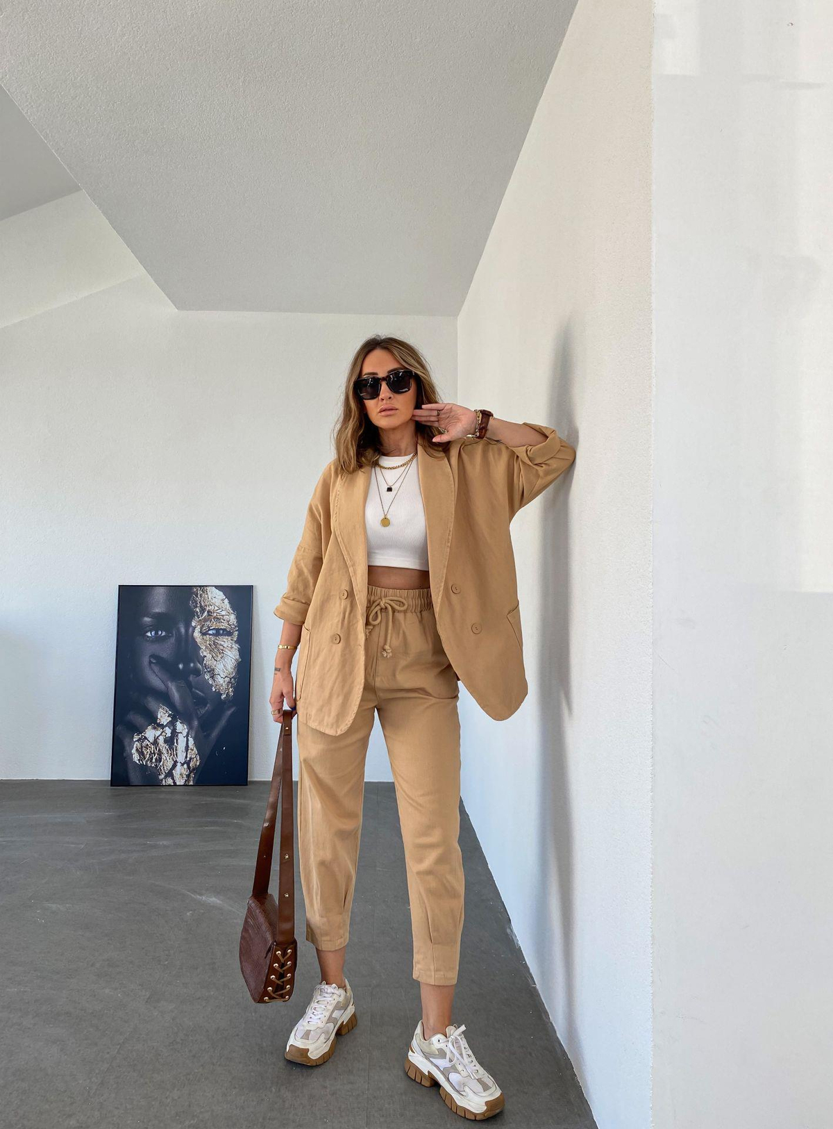 Camel Pensli Gabardin Pantolon