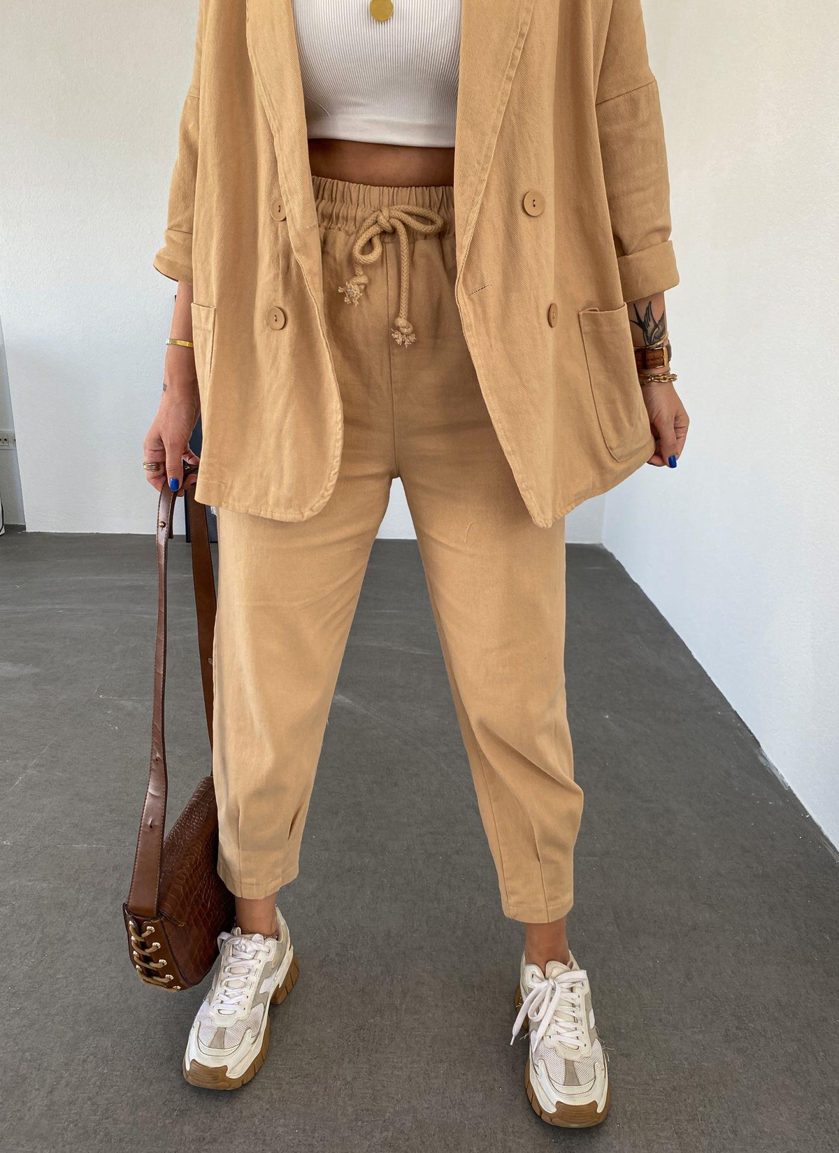 Camel Pensli Gabardin Pantolon