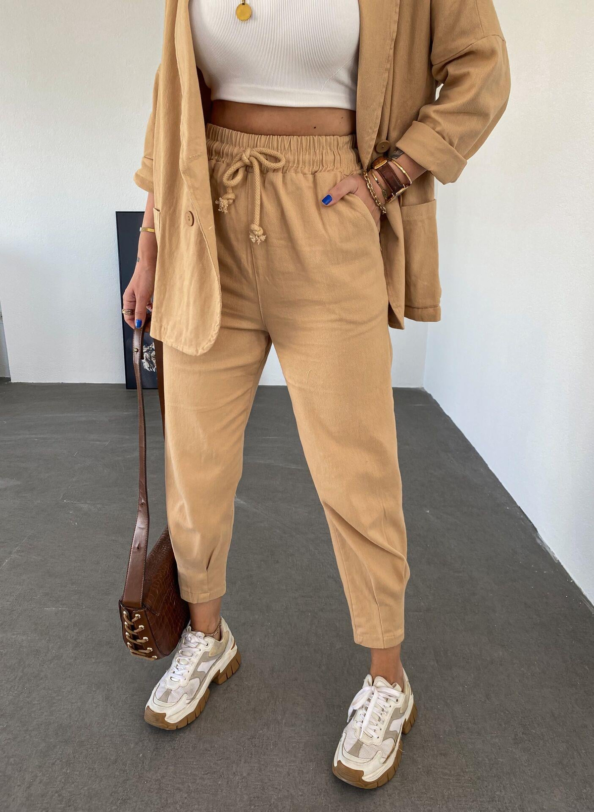 Camel Pensli Gabardin Pantolon