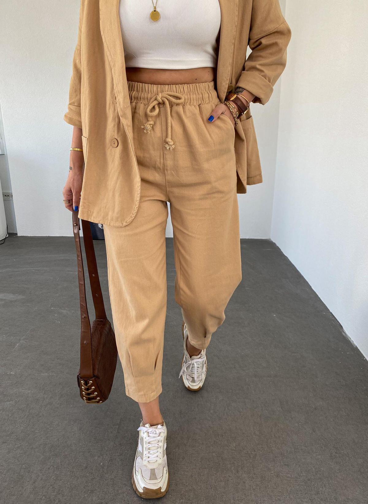 Camel Pensli Gabardin Pantolon