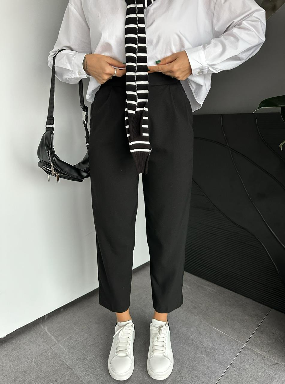 Gri Cepli Basic Kumaş Pantolon