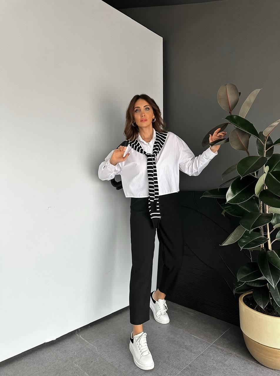 Gri Cepli Basic Kumaş Pantolon