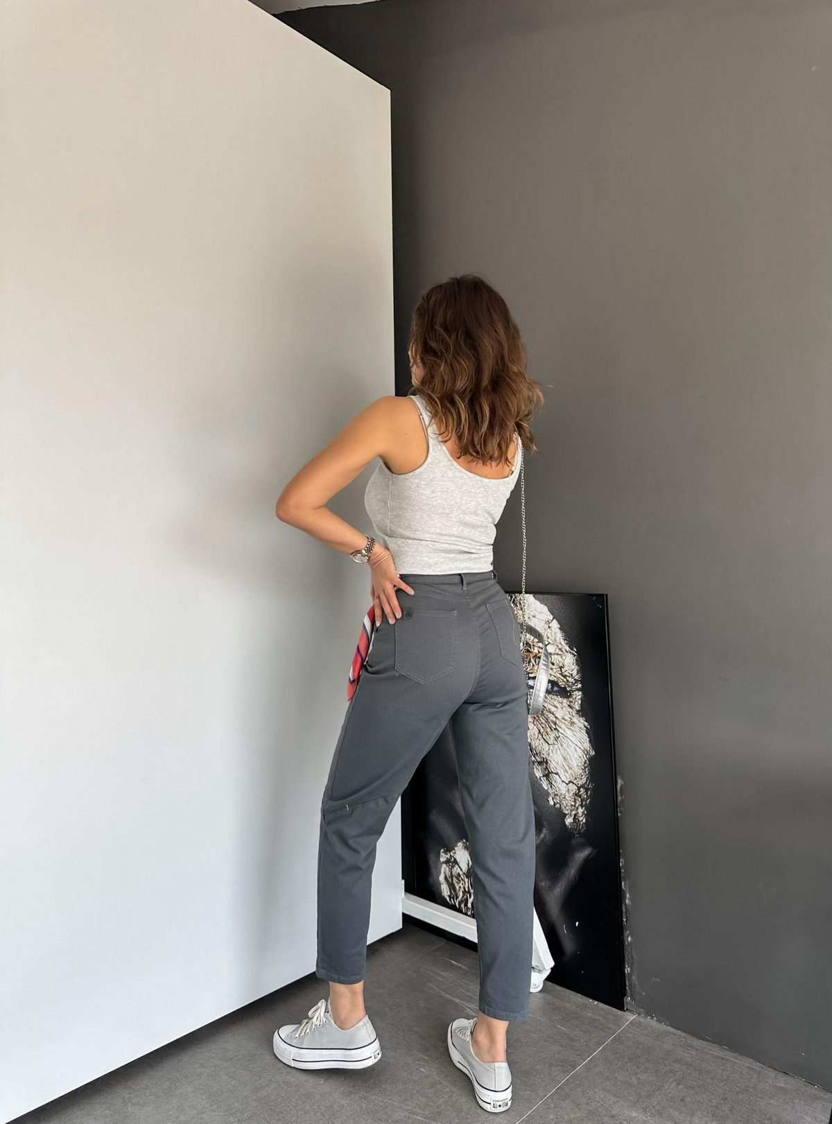 Gri Dikişli Premium Pantolon