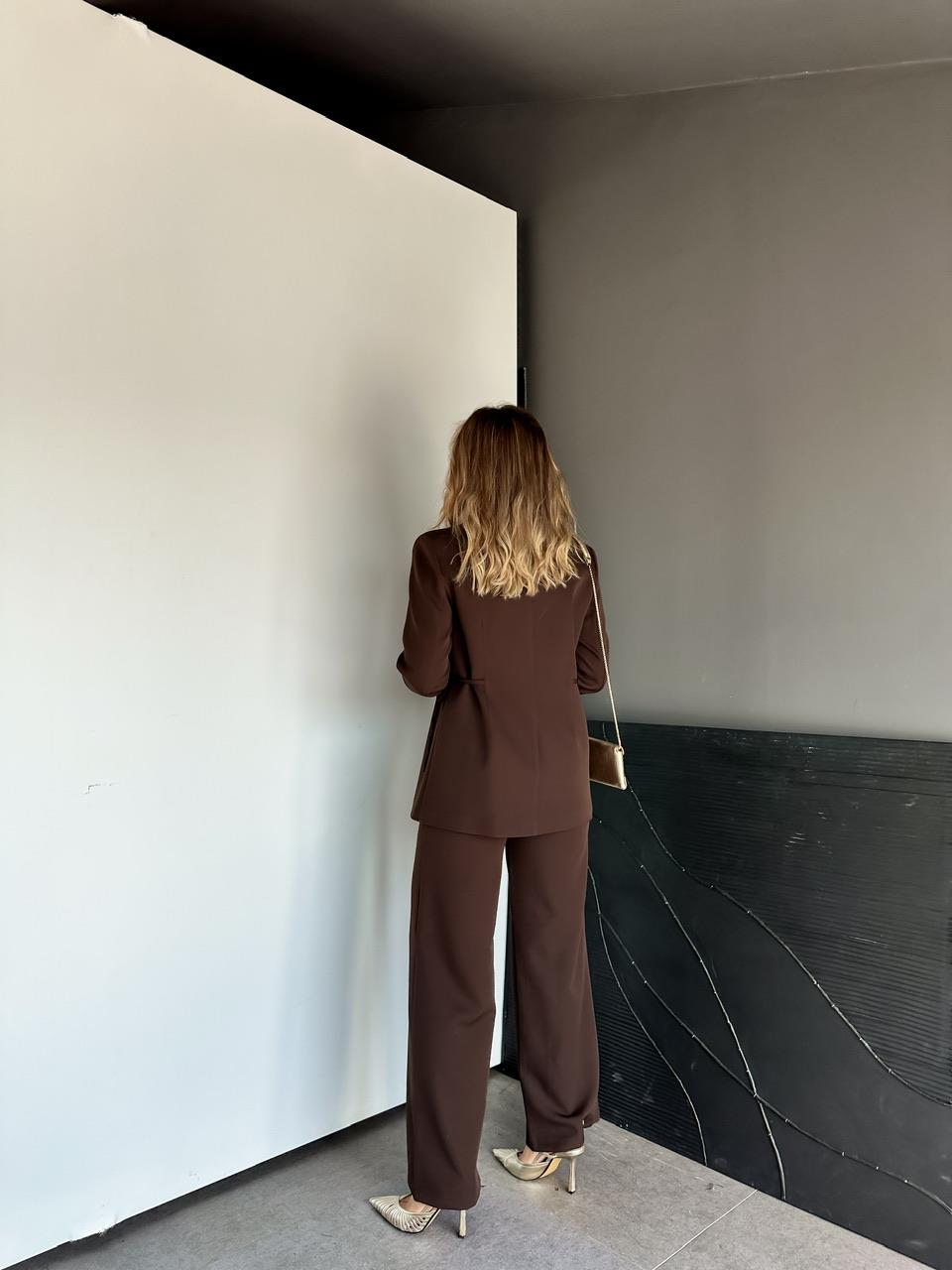 Kahve Ceketi İpli Klasik Takım