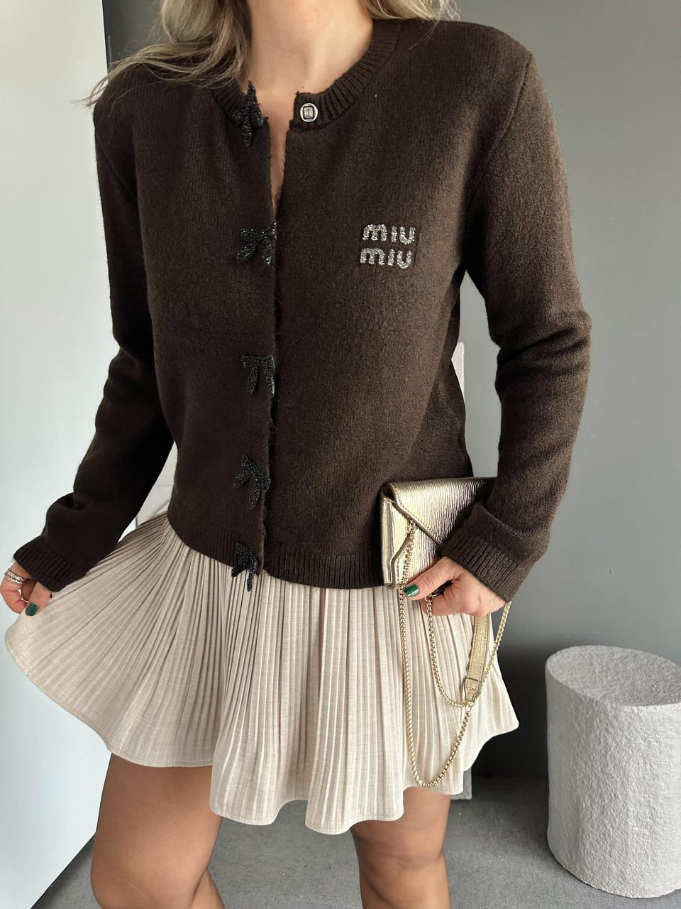 Kahve Fiyonklu Miu Hırka