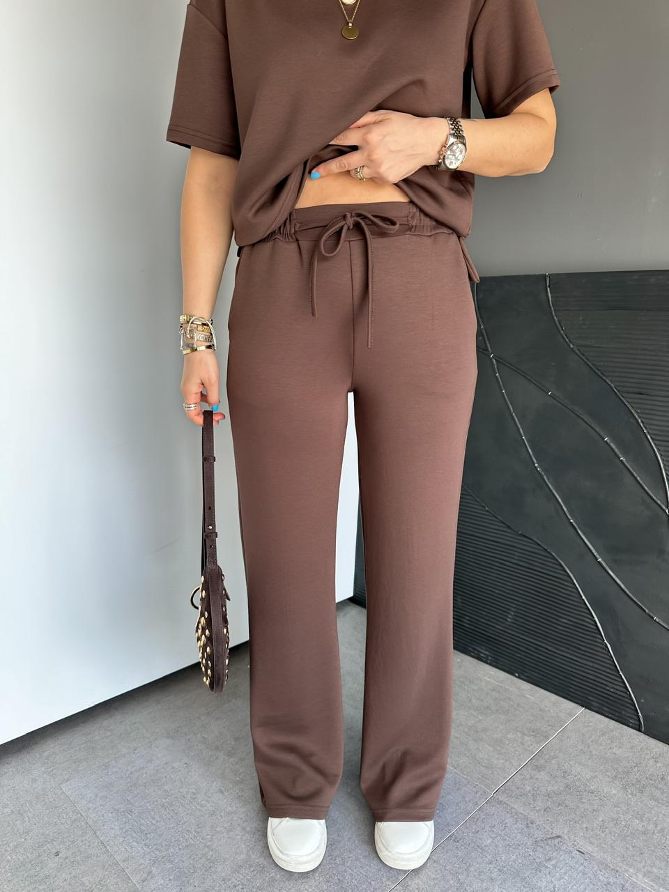 Kahve Kısa Kollu Basic Modal Takım