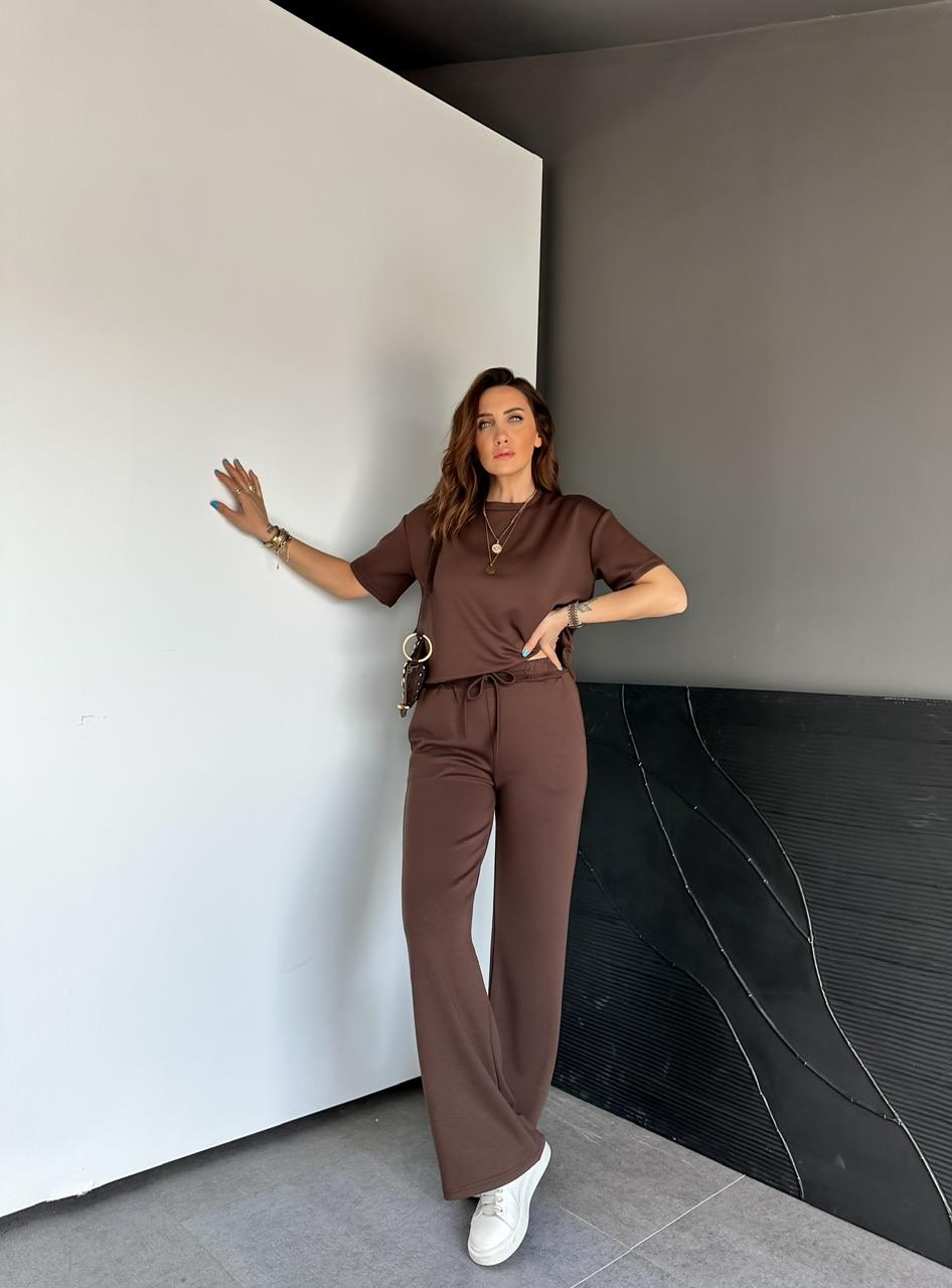 Kahve Kısa Kollu Basic Modal Takım