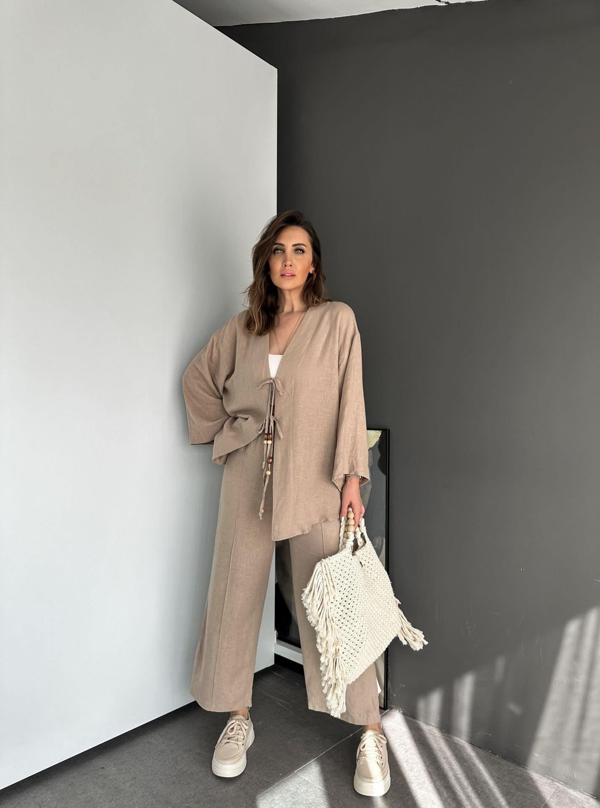 Kahve Organik Keten Takım