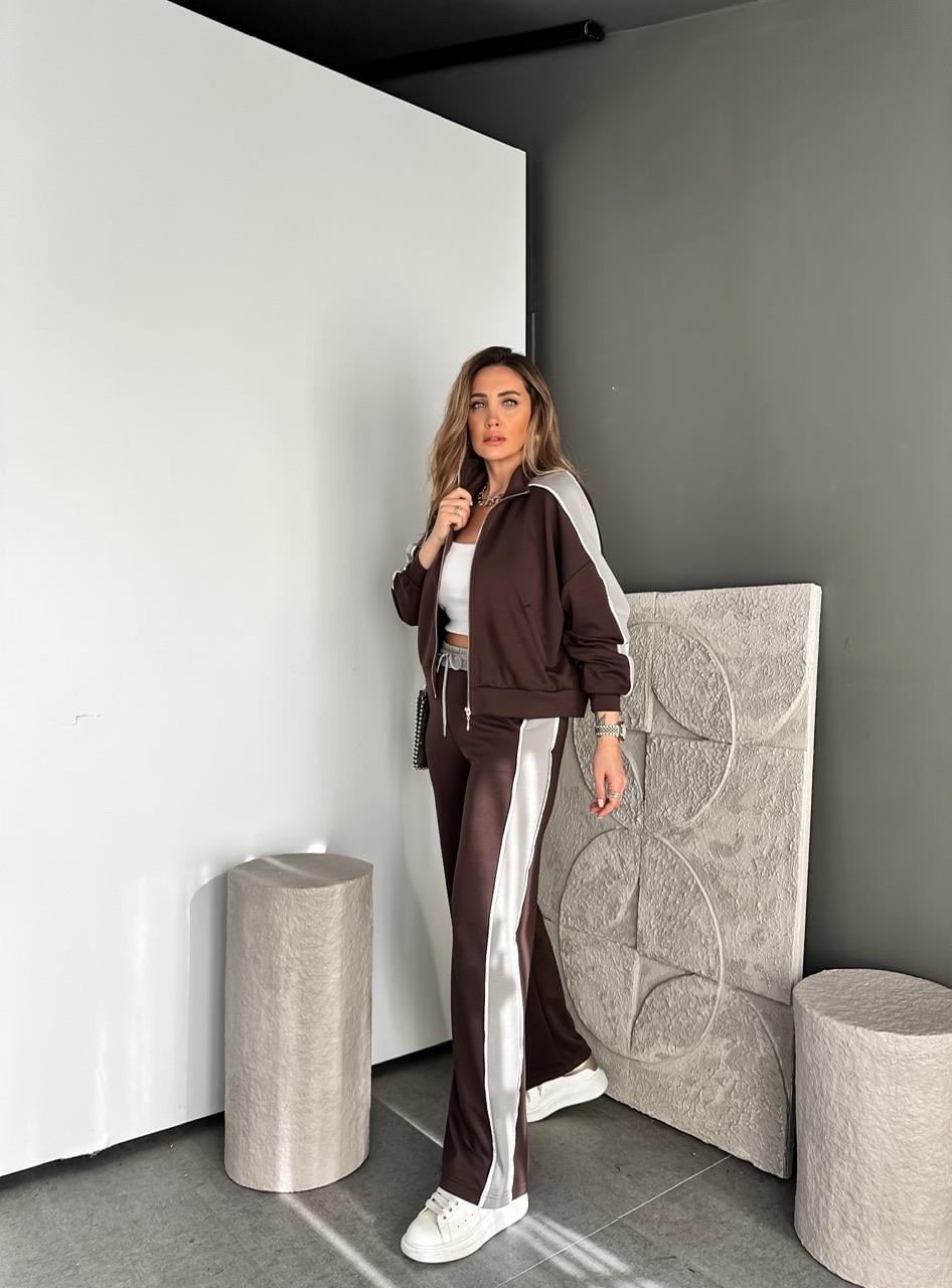 Kahve Şeritli Biyeli Modal Spor Takım