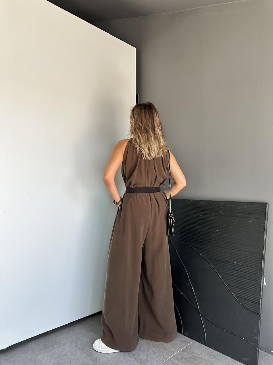 Kahve Siyah Kuşaklı Orijinal Tulum