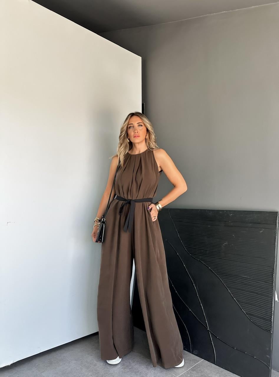 Kahve Siyah Kuşaklı Orijinal Tulum