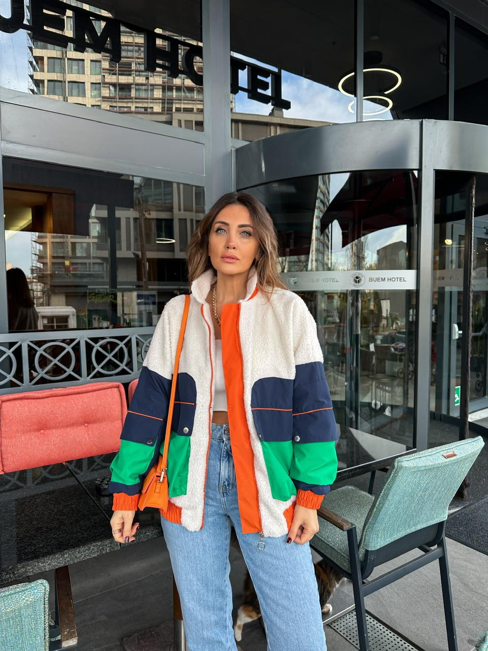 Krem Çok Renkli Marka Model Mont