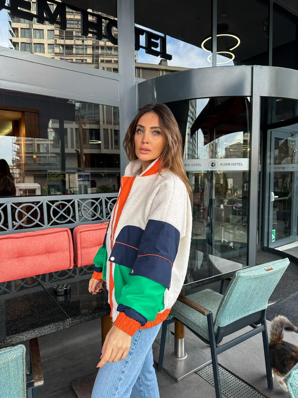 Krem Çok Renkli Marka Model Mont
