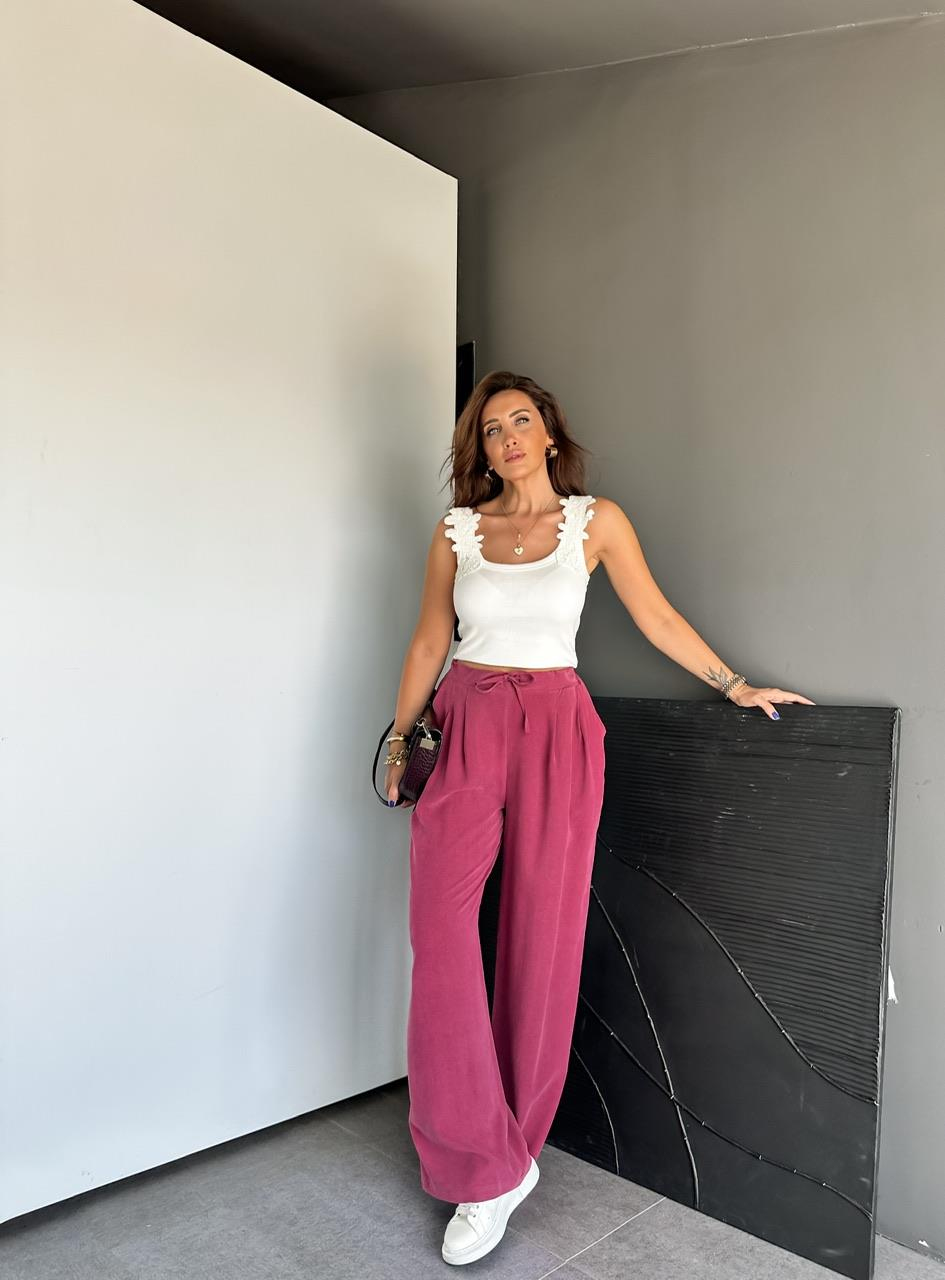 Krem Omuzları Dantelli Atlet