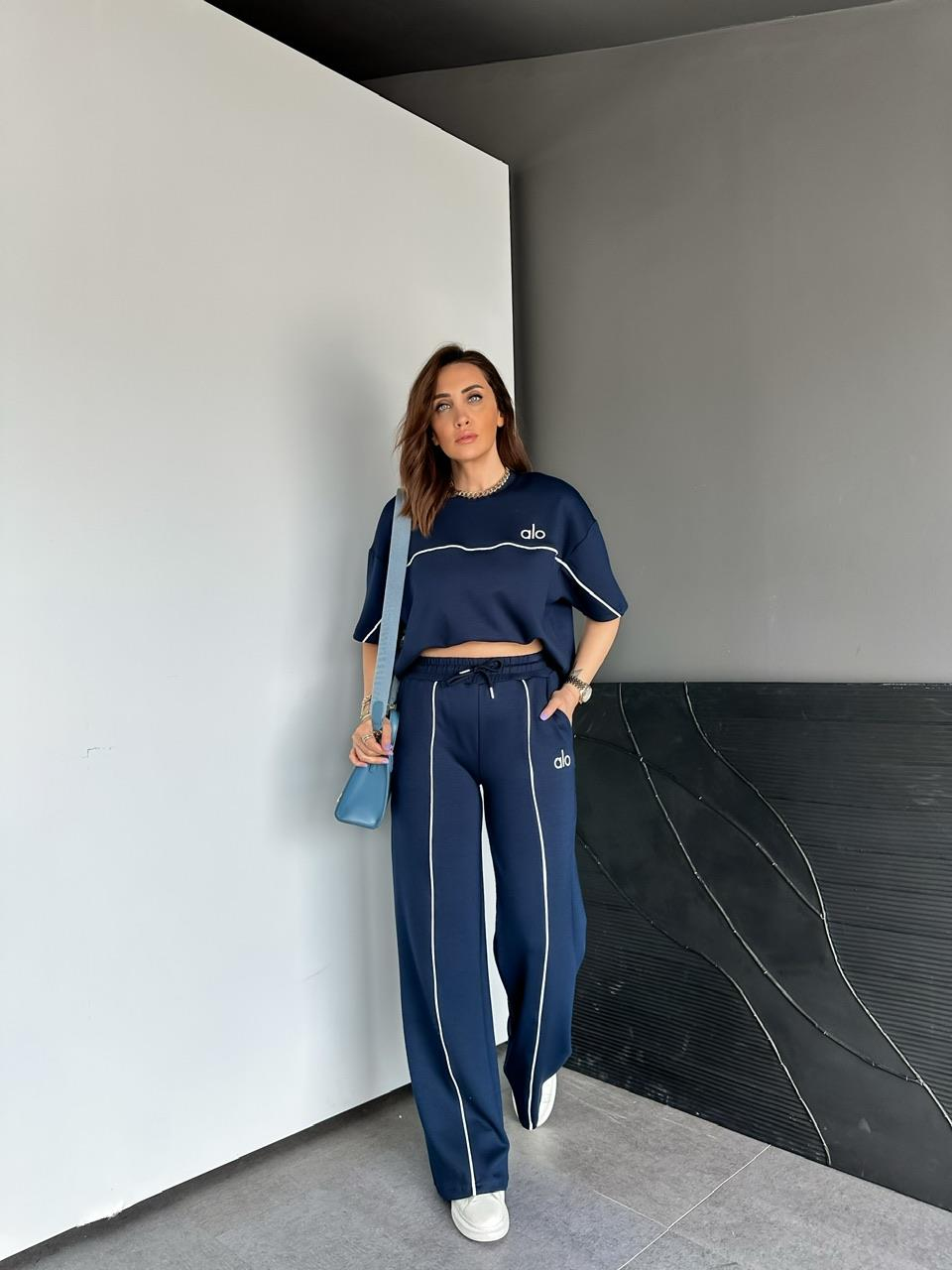 Lacivert Biyeli Modal Spor Takım